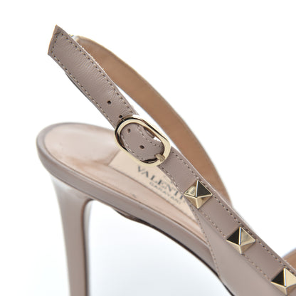 Valentino Garavani Patent Rockstud Half D'Orsay Slingback 85mm Pumps 38 Poudre 16 of 21