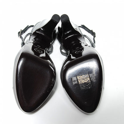 Chanel Patent Cap Toe Sling Back Pumps 36 Grey 3 of 5
