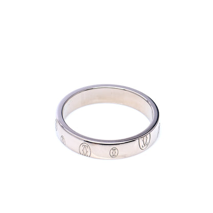 Cartier 18K White Gold 4mm Happy Birthday Band Ring 56 7.5 5 of 5