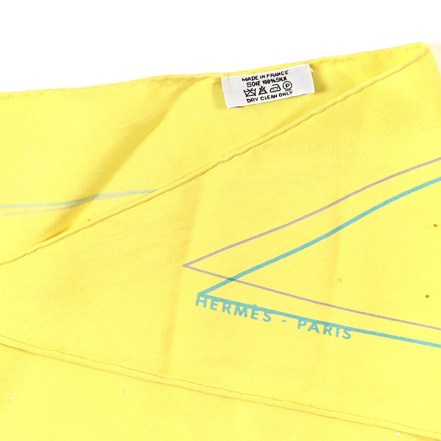 Hermes Silk Perforated Triangle Scarf Yellow 2 of 3