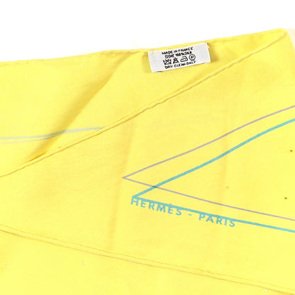 Hermes Silk Perforated Triangle Scarf Yellow 2 of 3