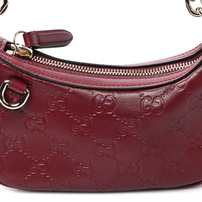 Gucci GG Calfskin Embossed Emblem Mini Shoulder Bag Rosso Ancora 7 of 9