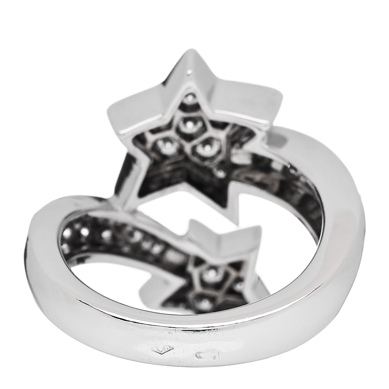 Chanel 18K White Gold Diamond Comete Geode Ring 50 5.25 3 of 4