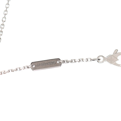 Van Cleef & Arpels 18K White Gold Diamond Guilloche Vintage Alhambra Pendant Necklace 5 of 8