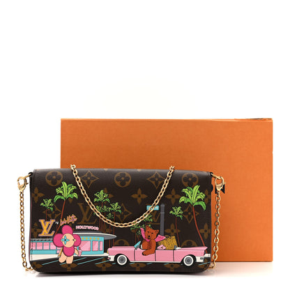 Louis Vuitton Monogram 2021 Christmas Animation Hollywood Pochette Felicie Chain Wallet Fuchsia 12 of 12