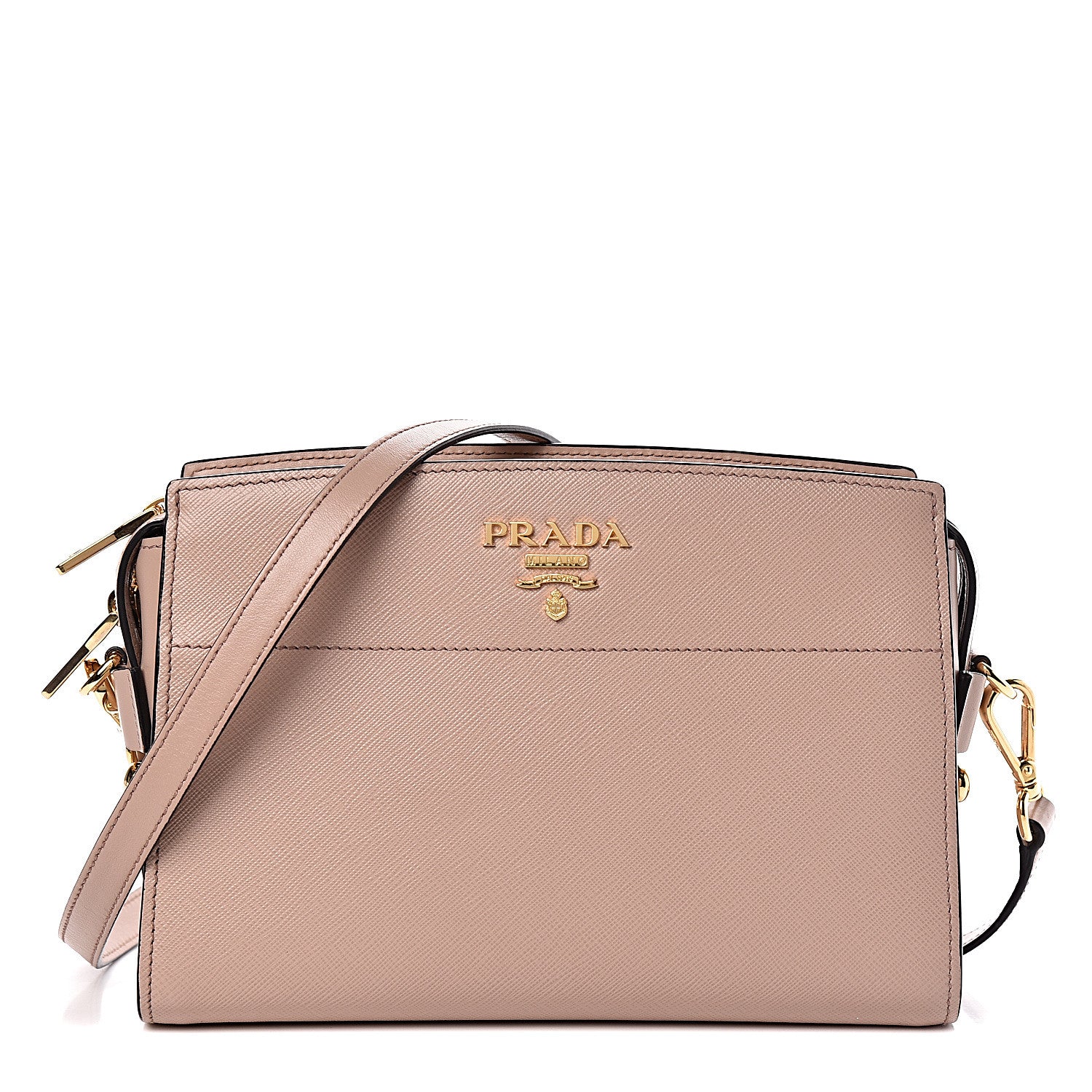 Prada Saffiano City Calfskin Esplanade Crossbody Bag Cipria 1 of 9