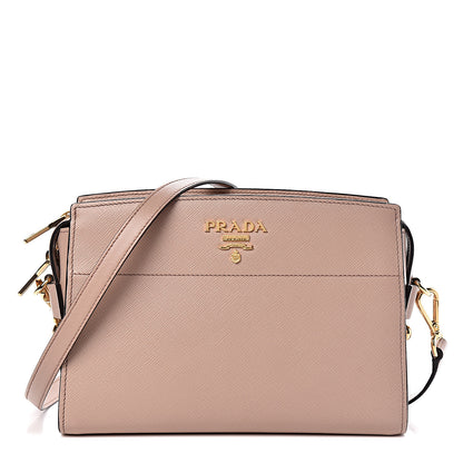 Prada Saffiano City Calfskin Esplanade Crossbody Bag Cipria 1 of 9