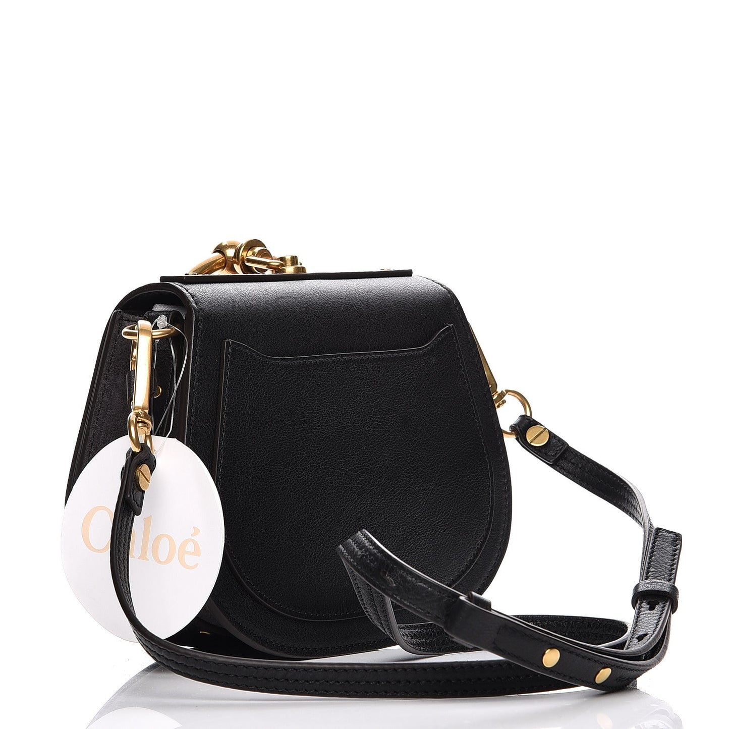 Calfskin Suede Floral Patchwork Small Nile Bracelet Bag Black