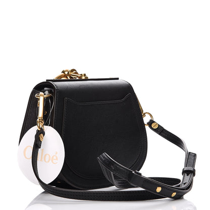 Chloe Calfskin Suede Floral Patchwork Small Nile Bracelet Bag Black 3 of 10
