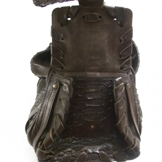 Python Silverado Shoulder Bag Dark Brown
