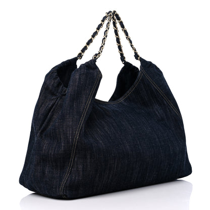 Chanel Denim XL Coco Cabas Tote Dark Blue 4 of 11