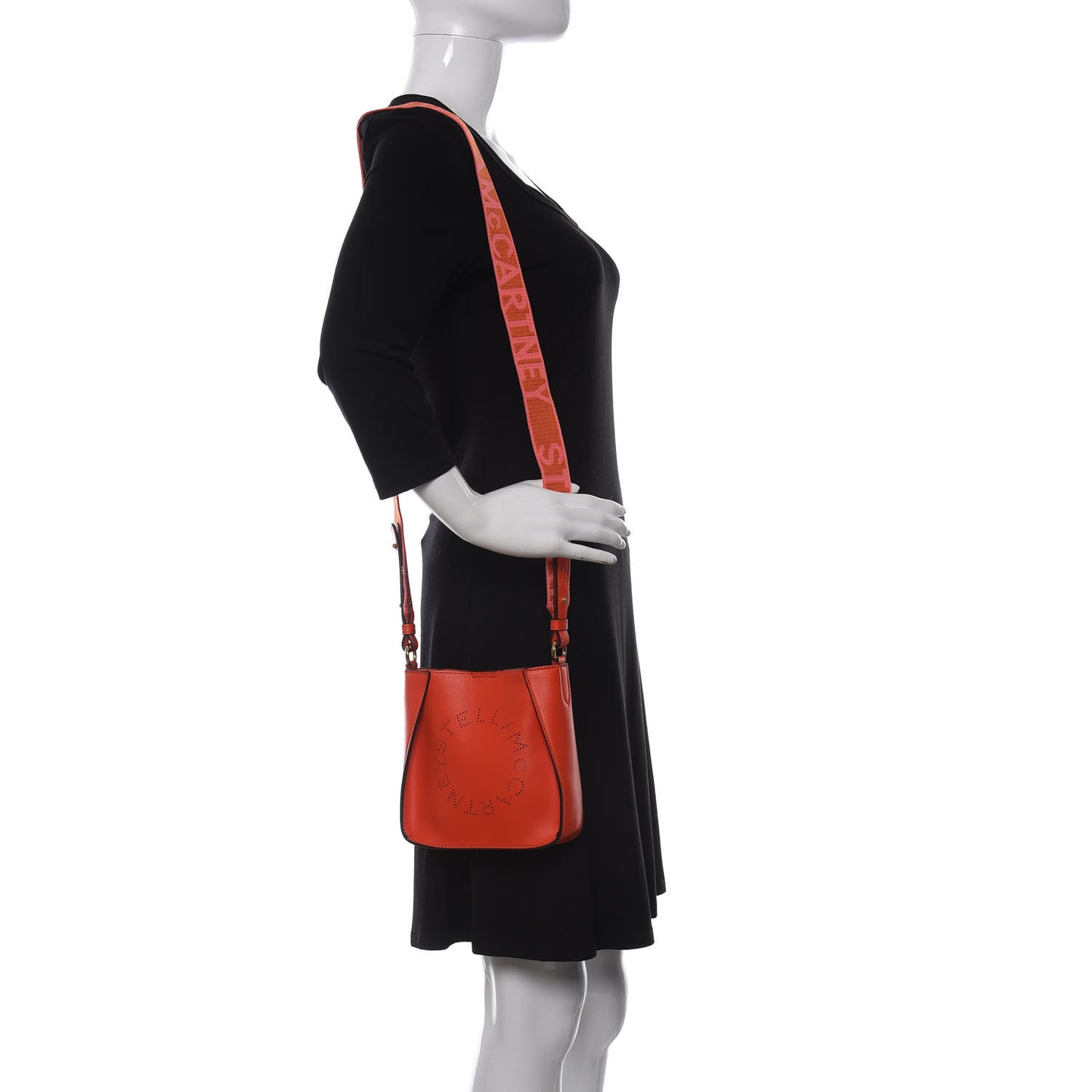 Eco Alter Nappa Perforated Logo Tiny Crossbody Orange