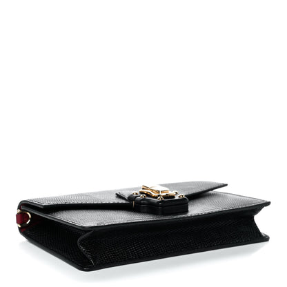 Dolce & Gabbana Calfskin Iguana Embossed Lucia Clutch Black 5 of 12