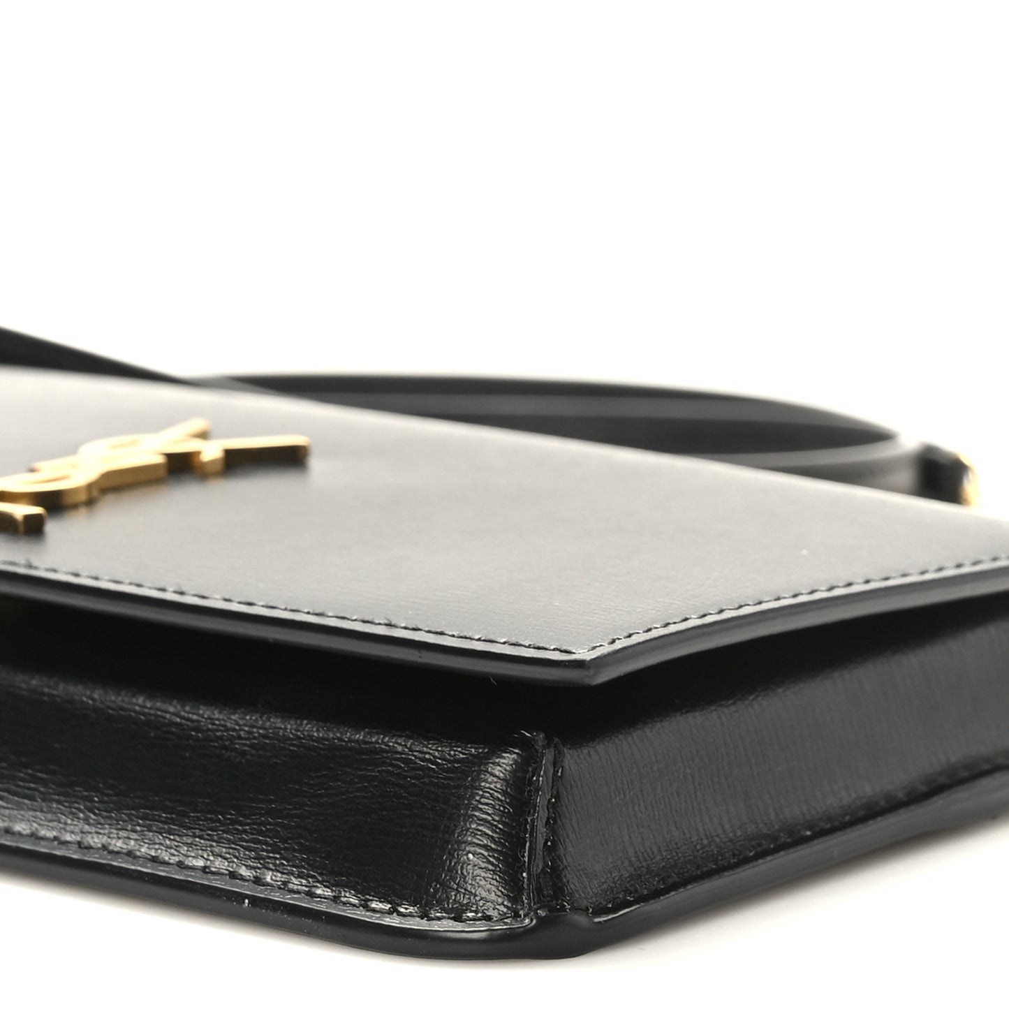 Smooth Calfskin Monogram Phone Holder Crossbody Black