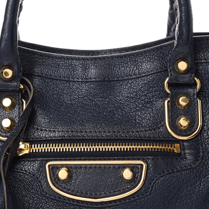 Balenciaga Chevre Gold Metallic Edge Hardware S City Bleu Nuit Dark Sea 11 of 11