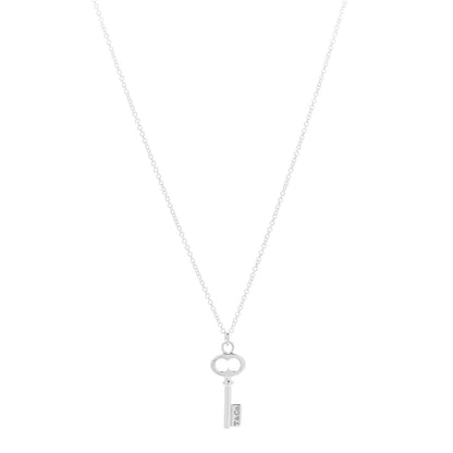 Tiffany Sterling Silver Mini Oval Key Pendant Necklace 1 of 7
