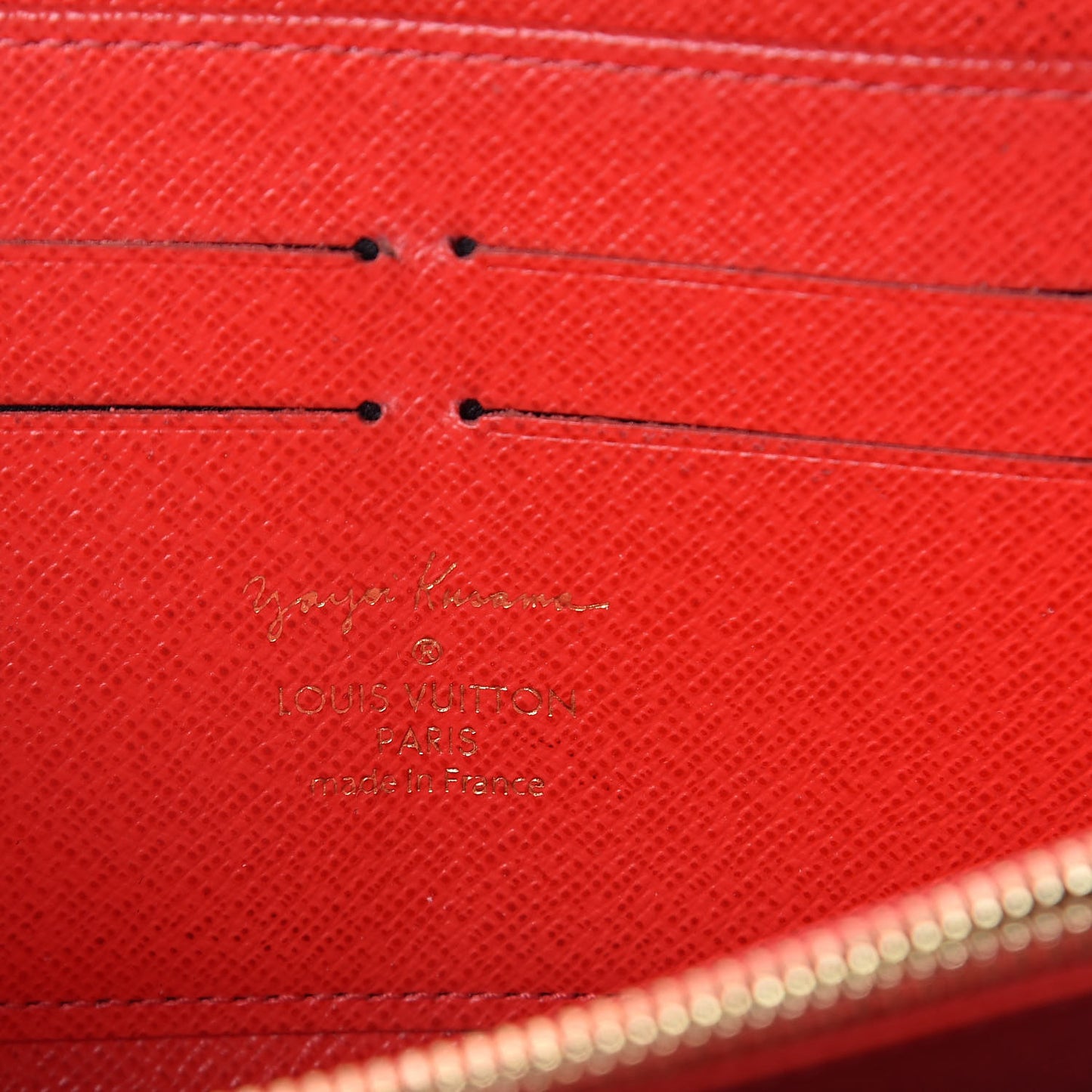 Monogram Kusama Pumpkin Dots Zippy Wallet Red
