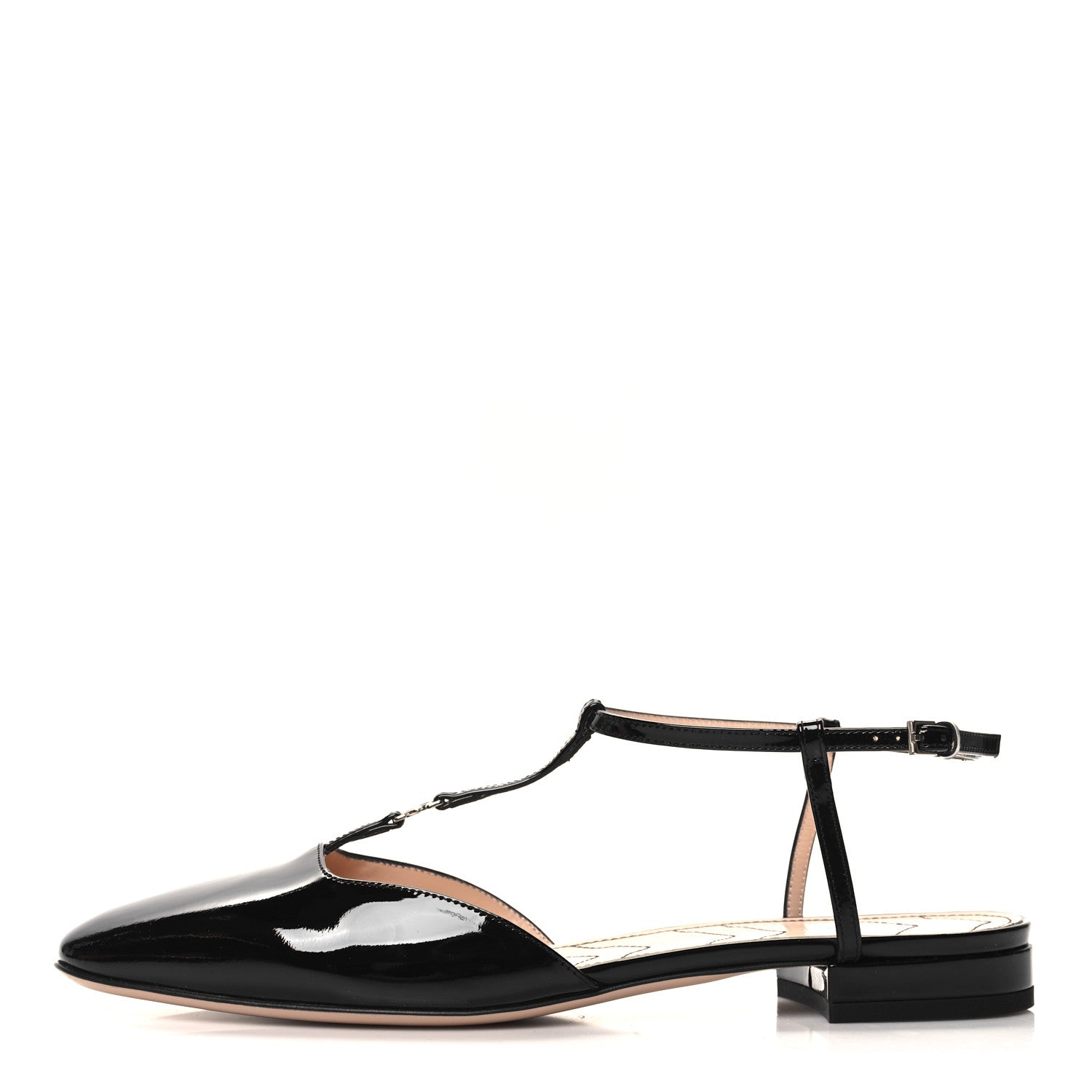 Gucci Vernice Crystal Double G Ballet Flat 40 Black 1 of 9