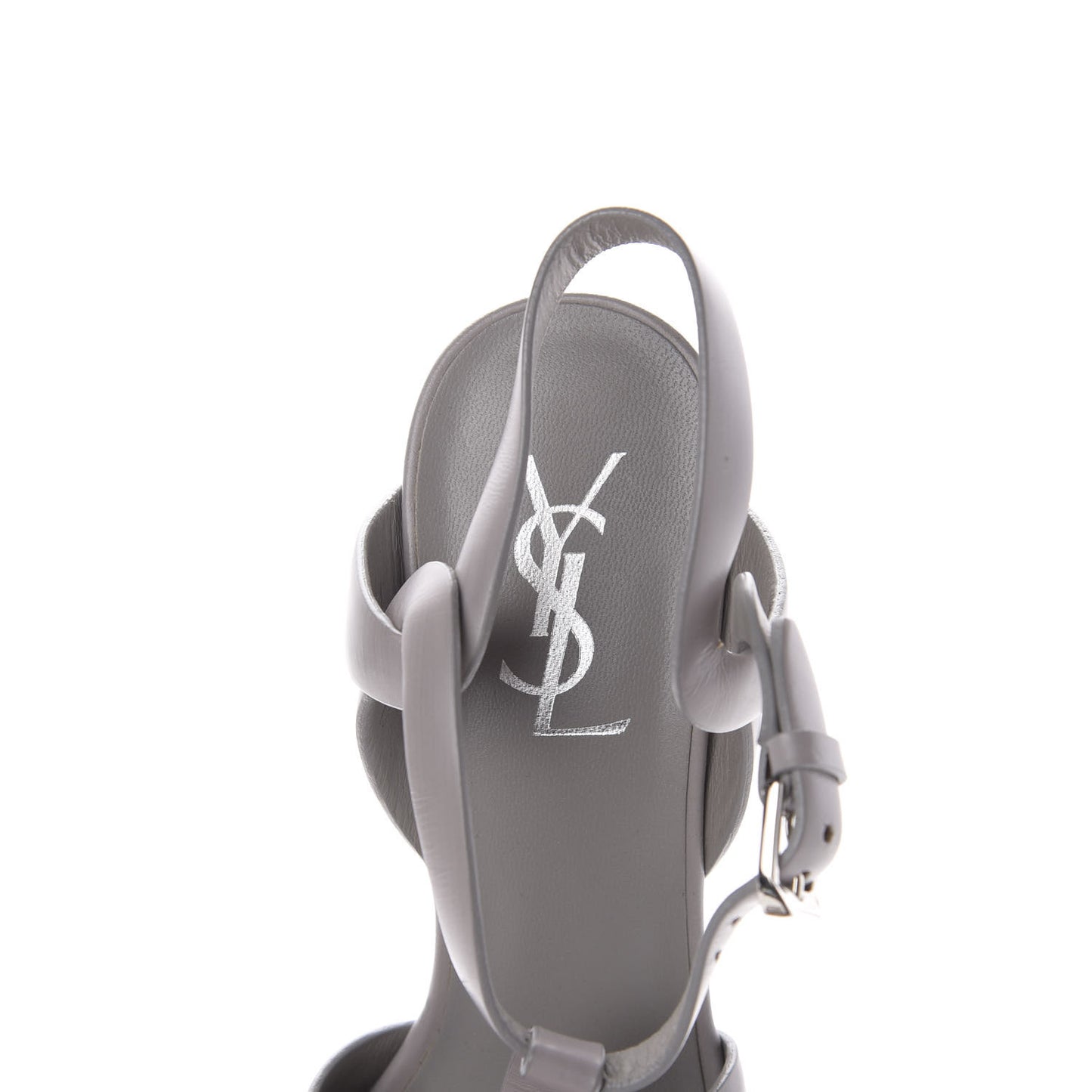 Calfskin Tribute 75 Platform Sandals 38 Oyster Gray