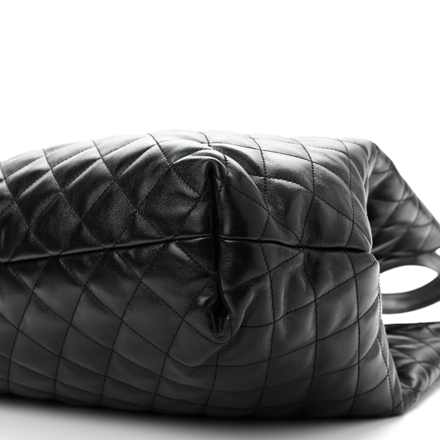 Lambskin Quilted Maxi Icare Shopping Tote Black