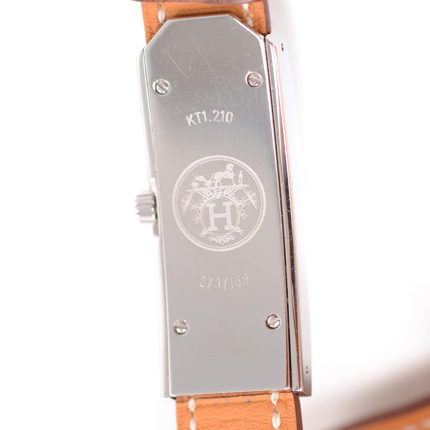 Hermes Stainless Steel Barenia 15mm Kelly II Double Tour Quartz Watch Fauve 3 of 6