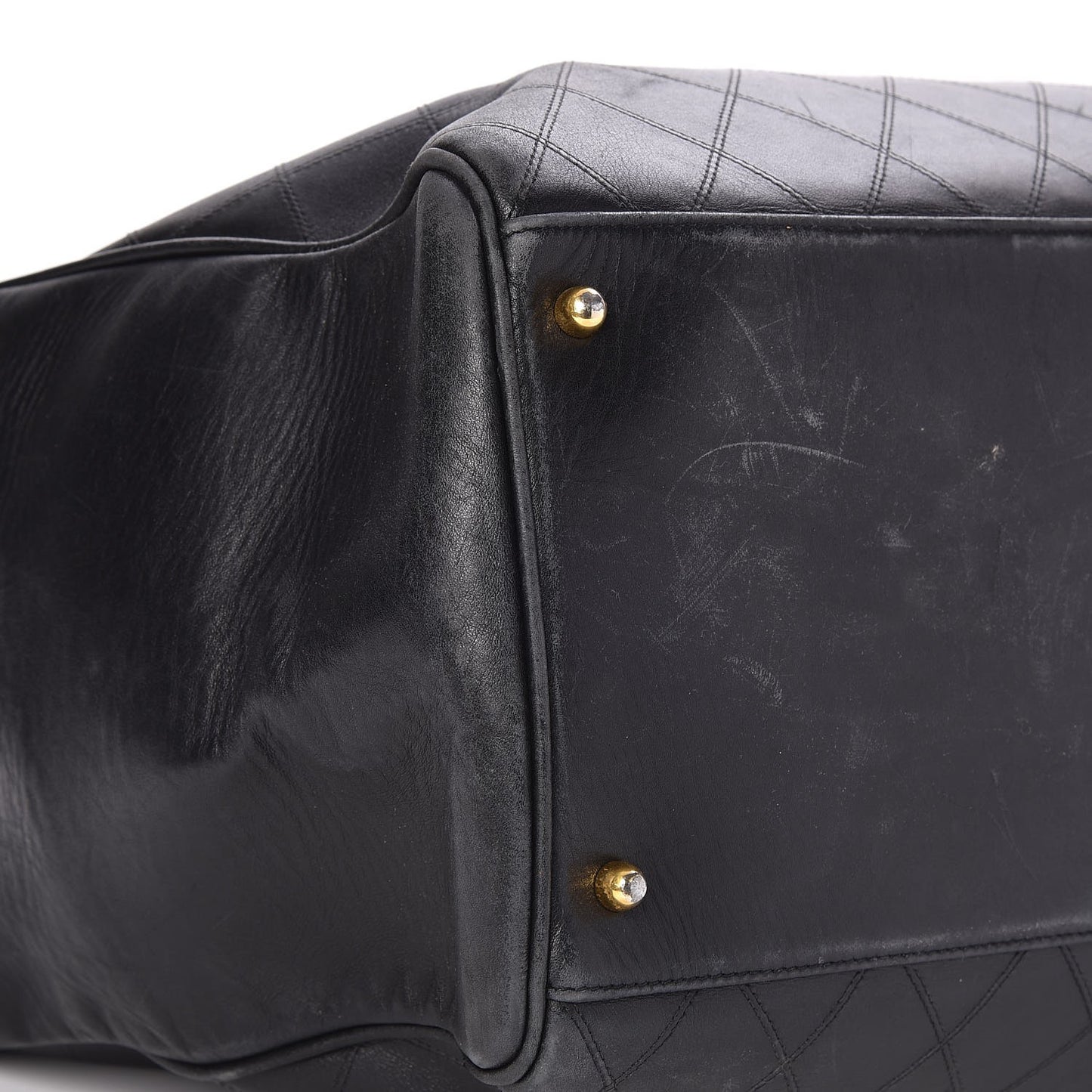 Calfskin Stitched XL Weekender Black
