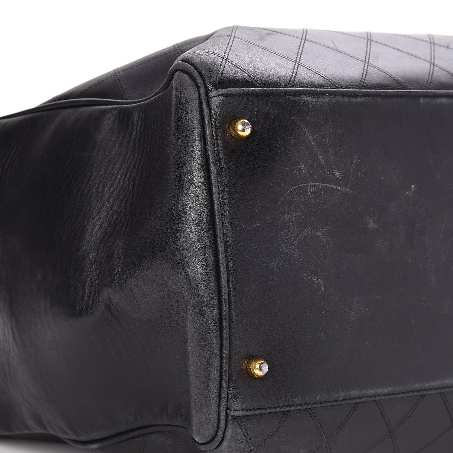 Chanel Calfskin Stitched XL Weekender Black 9 of 10