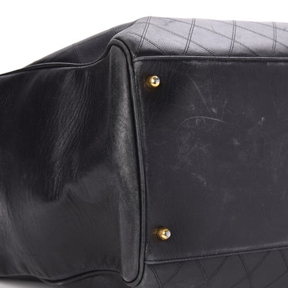 Chanel Calfskin Stitched XL Weekender Black 9 of 10