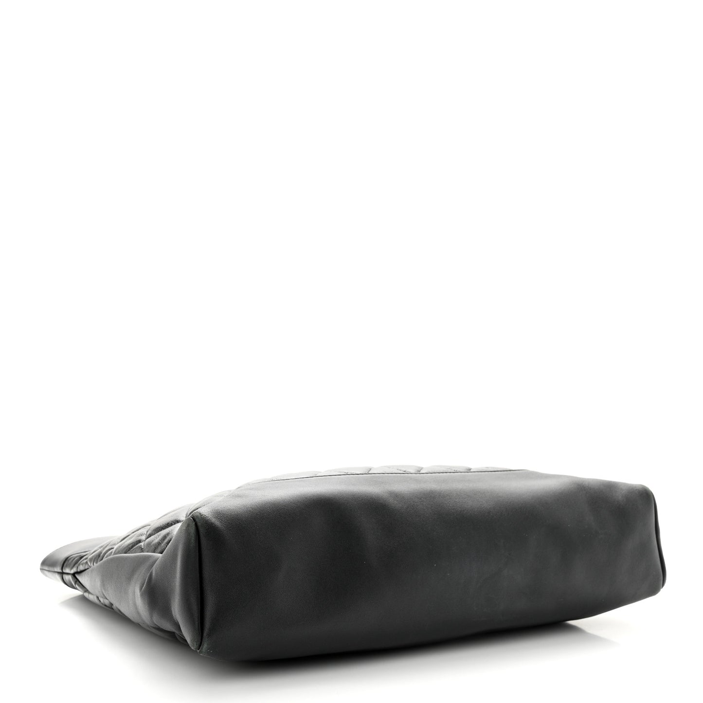 Shiny Aged Calfskin Quilted Large 31 Shopping Bag Black