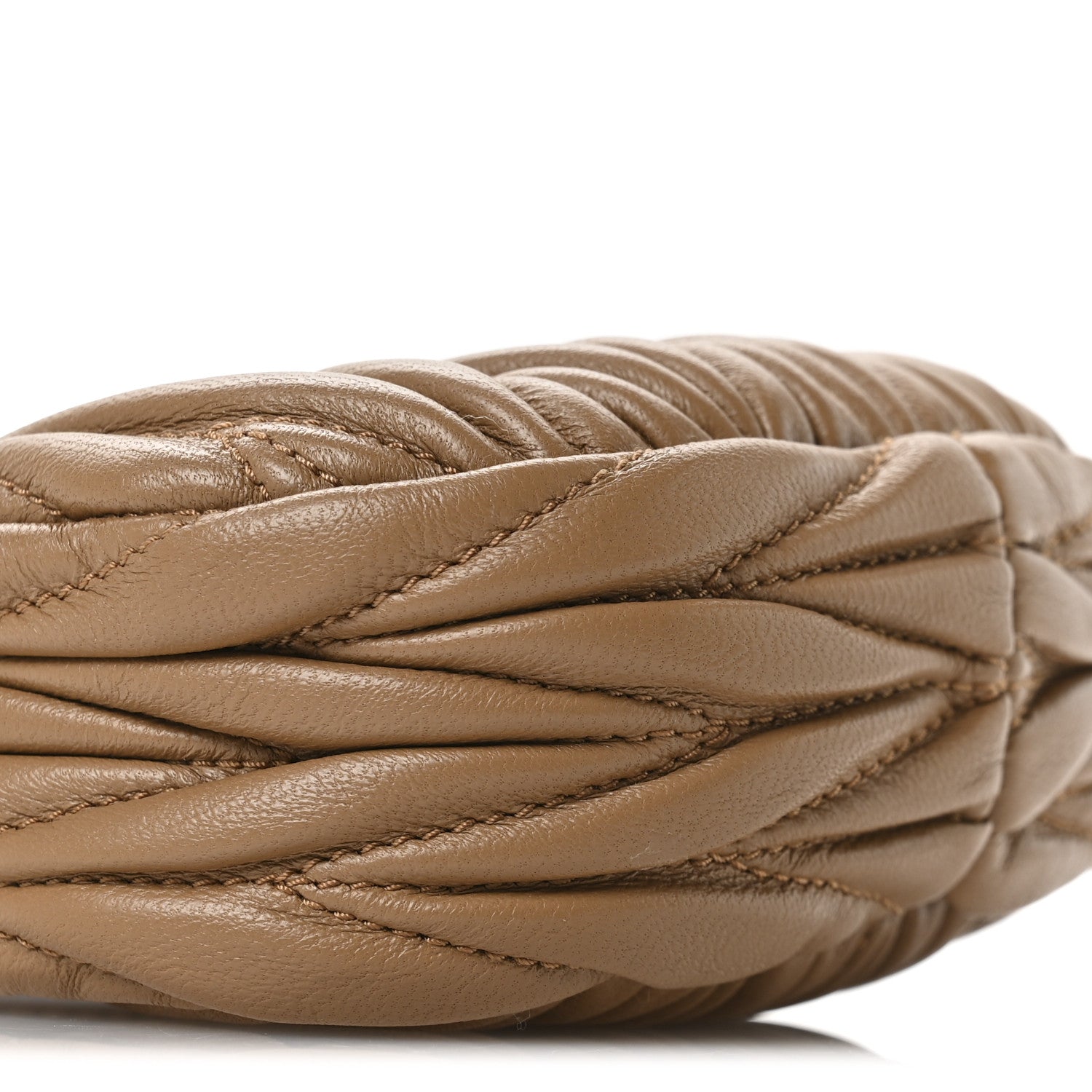 Miu Miu Nappa Matelasse Micro Wander Hobo Caramel 9 of 10