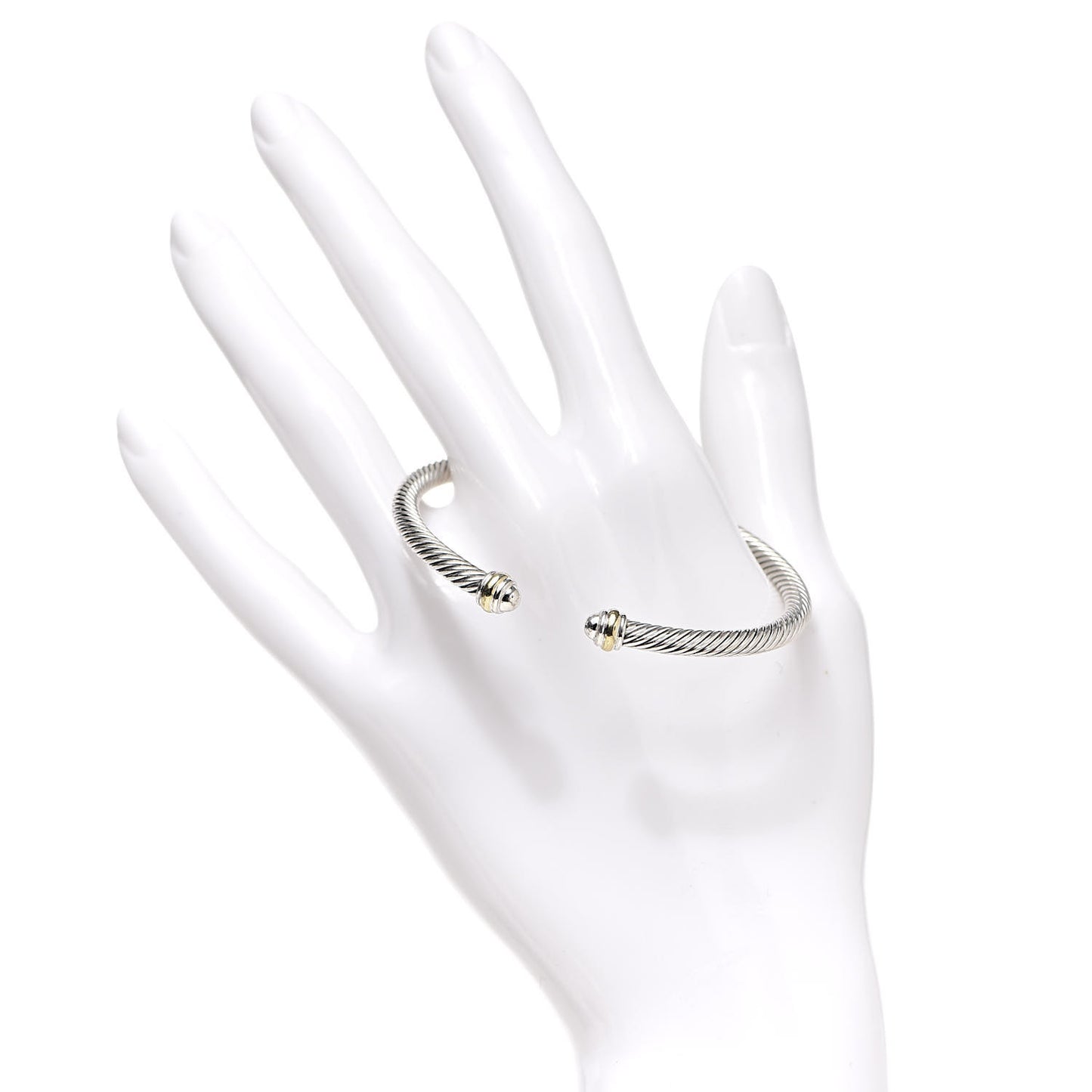 Sterling Silver 18K Yellow Gold 4mm Cable Classics Bracelet