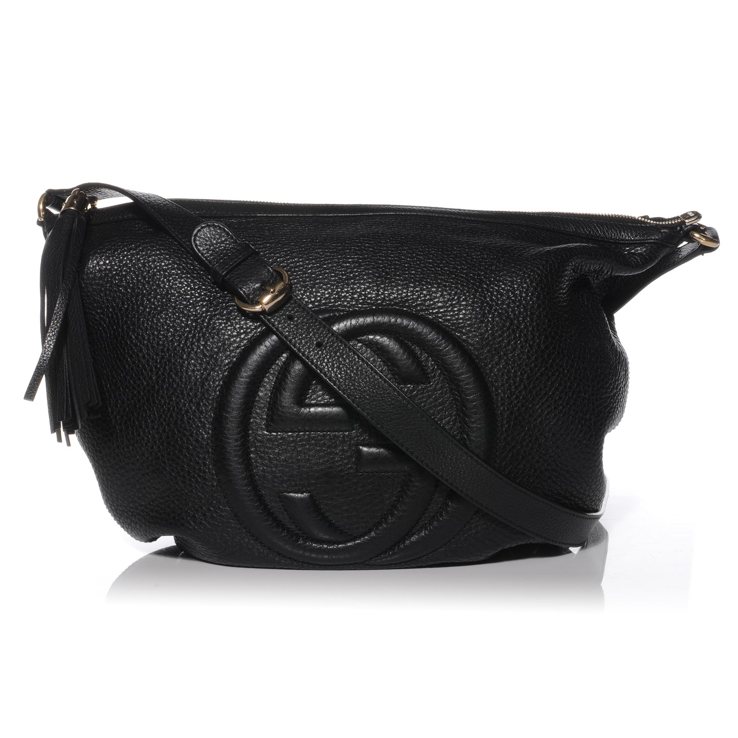 Pebbled Calfskin Medium Soho Hobo Black