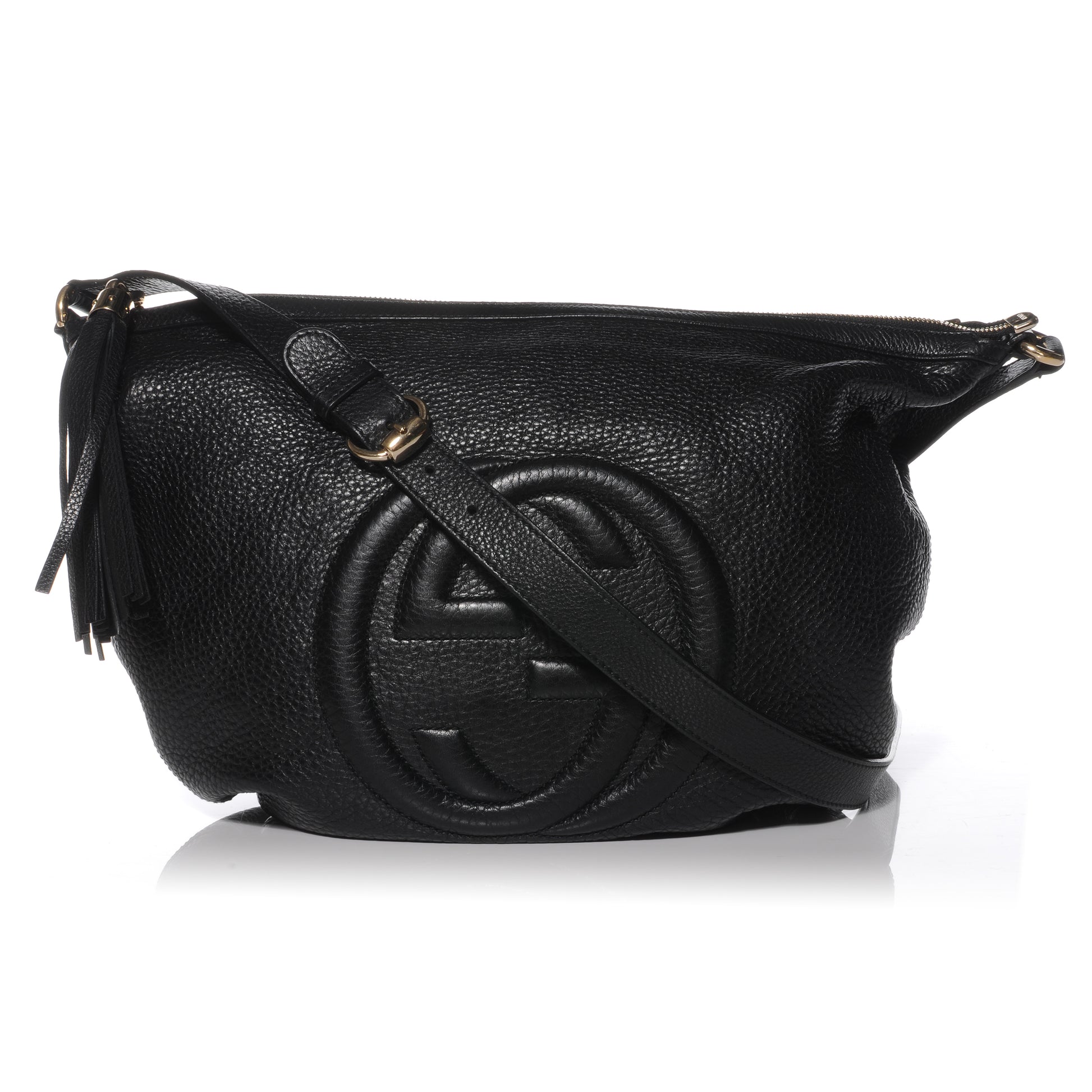 Gucci Pebbled Calfskin Medium Soho Hobo Black 1 of 7