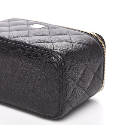 Chanel Caviar Quilted Small Vanity Case With Chain Black 9 of 10