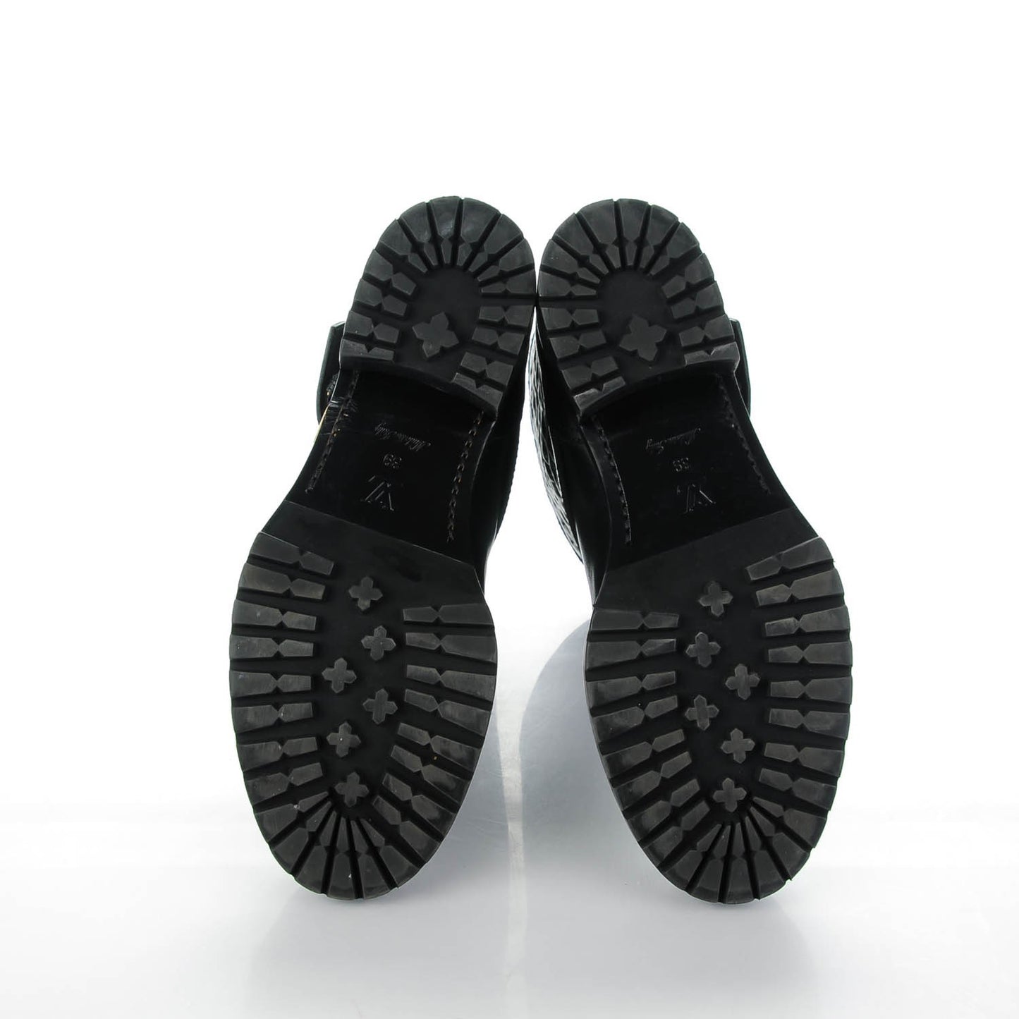 Monogram Embossed Calf Rebellion Half Boots 39 Black