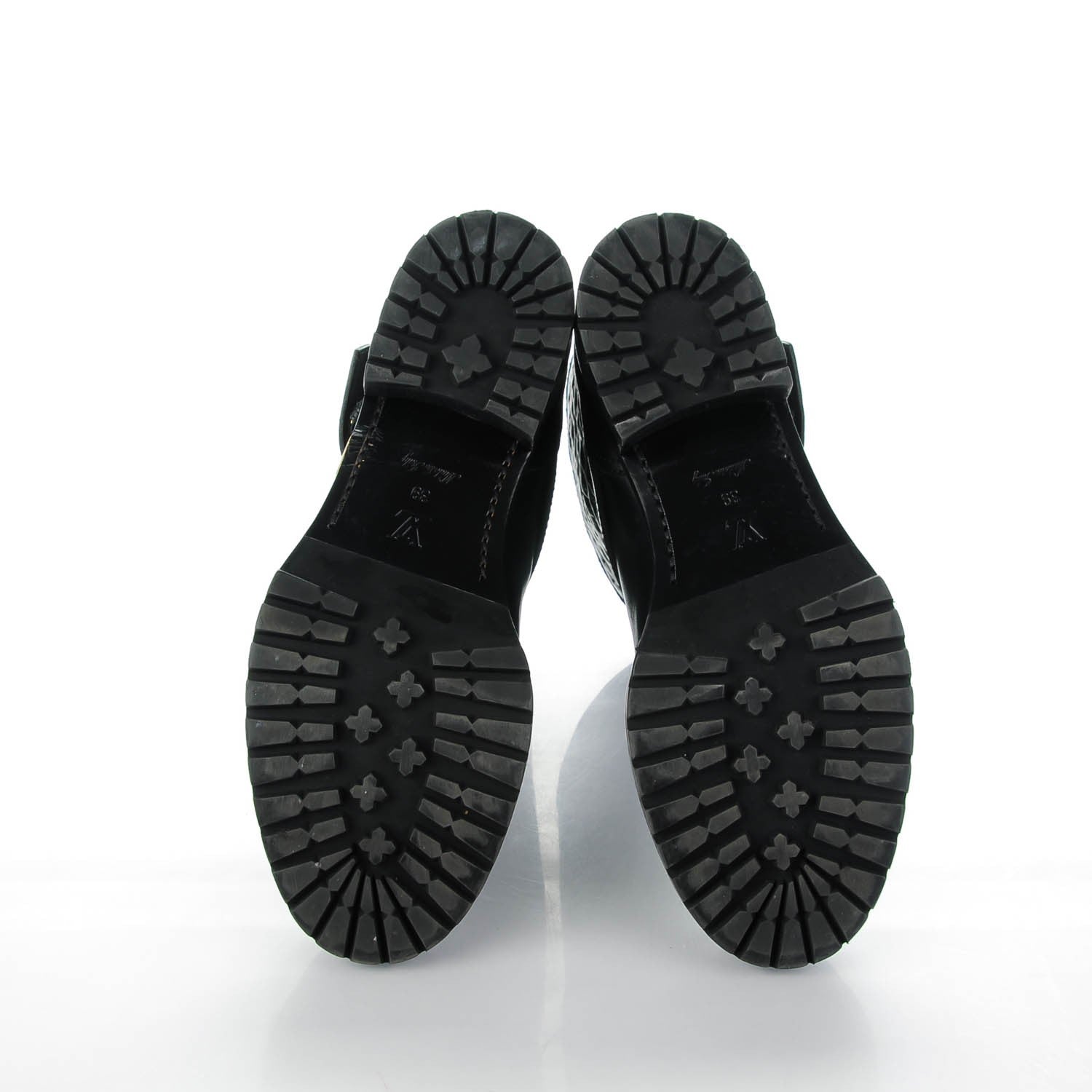 Louis Vuitton Monogram Embossed Calf Rebellion Half Boots 39 Black 5 of 8