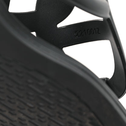 Hermes Rubber Womens Egerie Sandals 38 Black 9 of 10