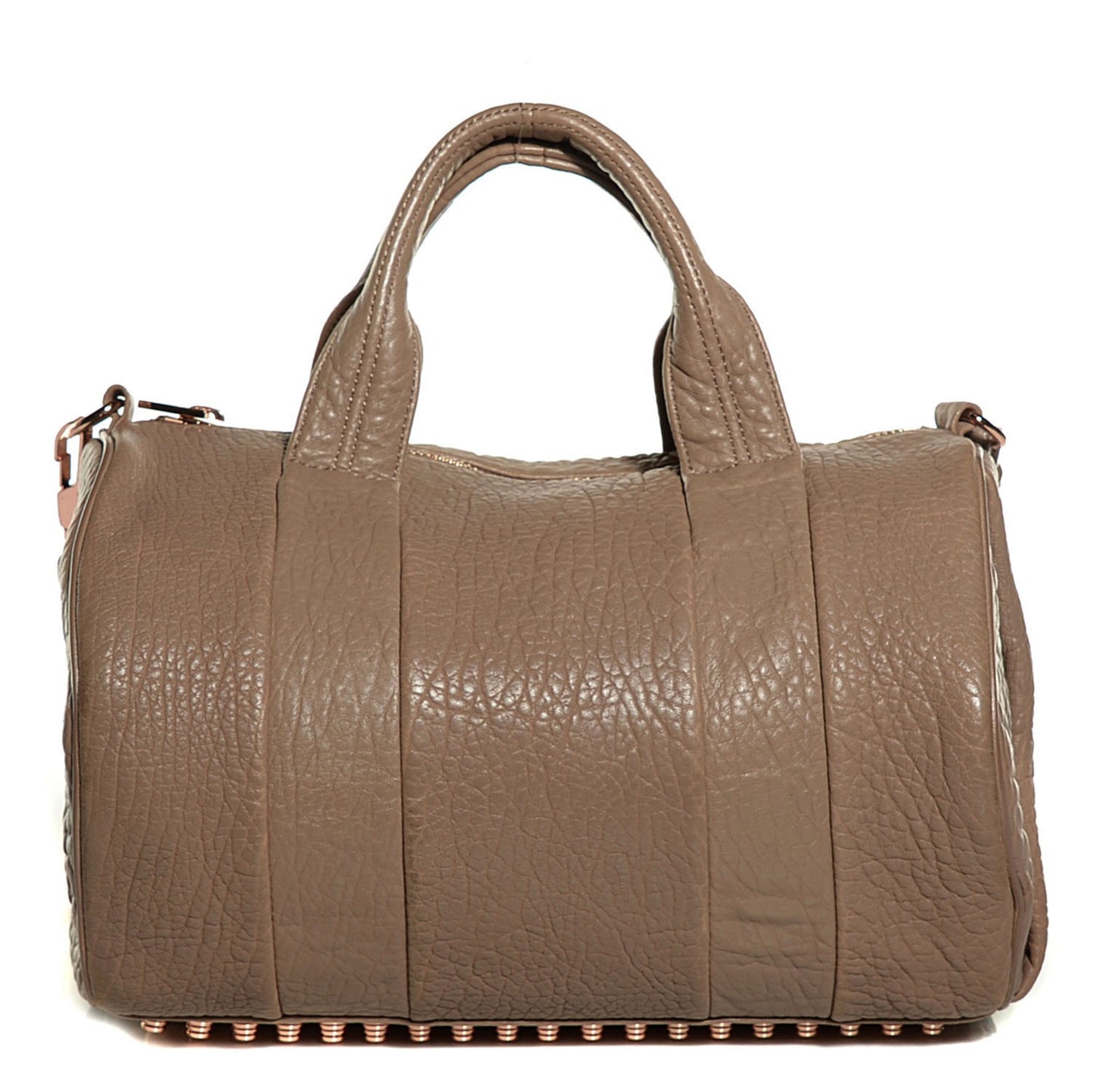 Pebbled Lambskin Rocco Latte Rose Gold Hardware