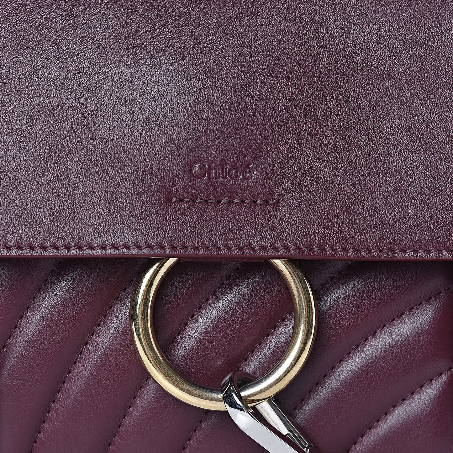 Calfskin Quilted Mini Faye Day Shoulder Bag Burnt Brown