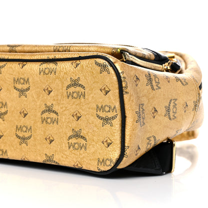 MCM Metallic Visetos Studded Small Dual Stark Backpack Gold 10 of 13