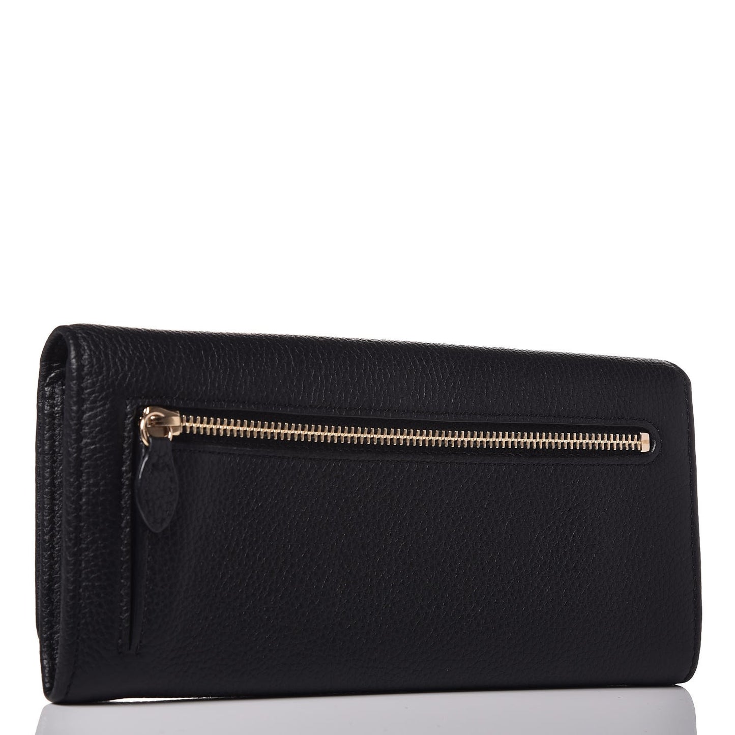 Classic Grain Small Tree Continental Wallet Black