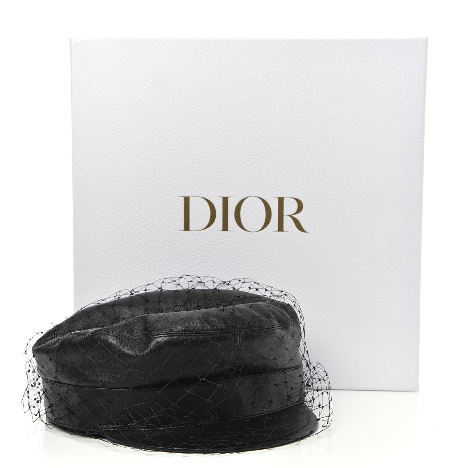 Christian Dior Calfskin Paris Revolution Cap With Veil 58 Black 6 of 6