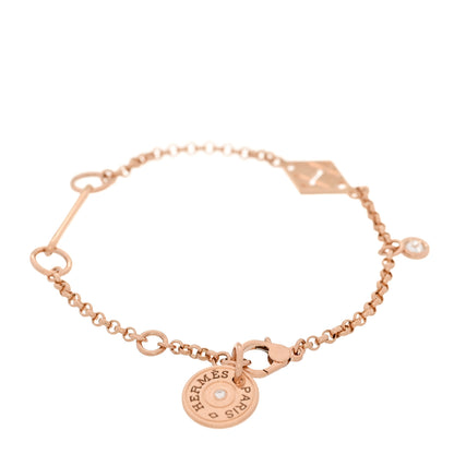 Hermes 18K Rose Gold Diamond Gambade Bracelet SH 2 of 5