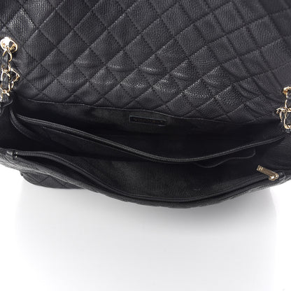 Chanel Calfskin Quilted XXL Travel Flap Bag Black 5 of 11
