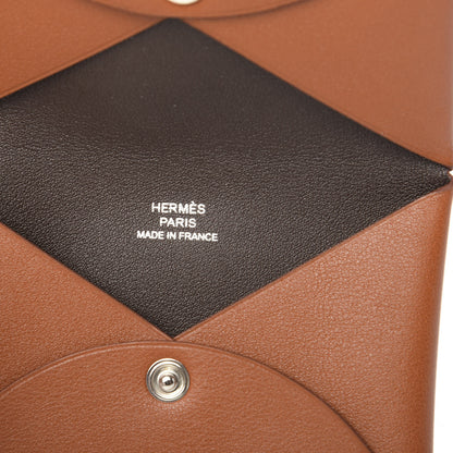 Hermes Swift Calvi Card Case Gold Havane 6 of 7