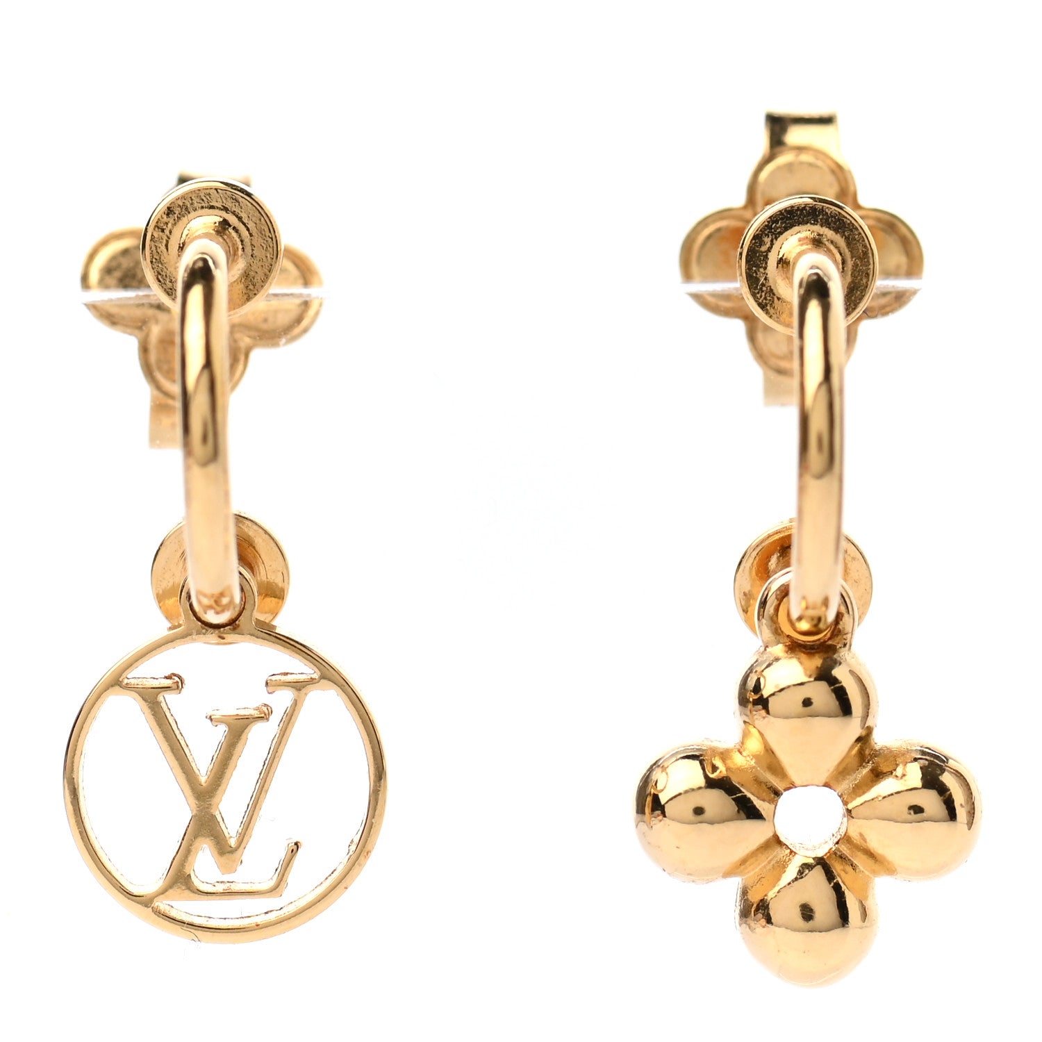 Louis Vuitton Brass Blooming Earrings Gold 1 of 5