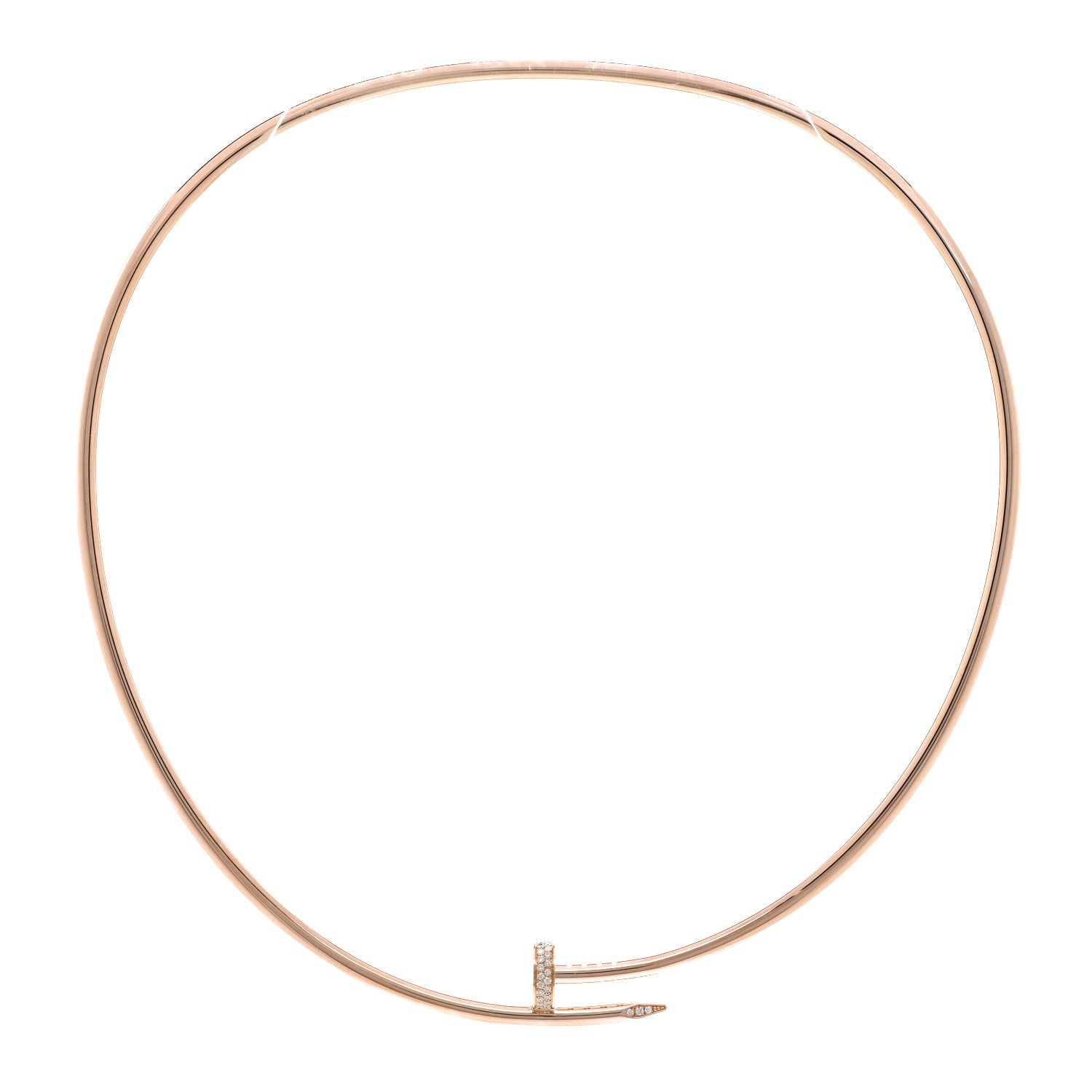 Cartier 18K Pink Gold Diamond Juste Un Clou Necklace 1 of 4
