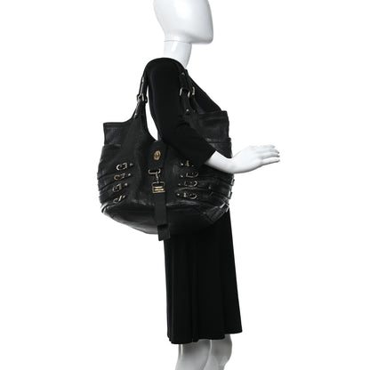Jimmy Choo Biker Leather Elaphe Snakeskin Tote Black 2 of 15
