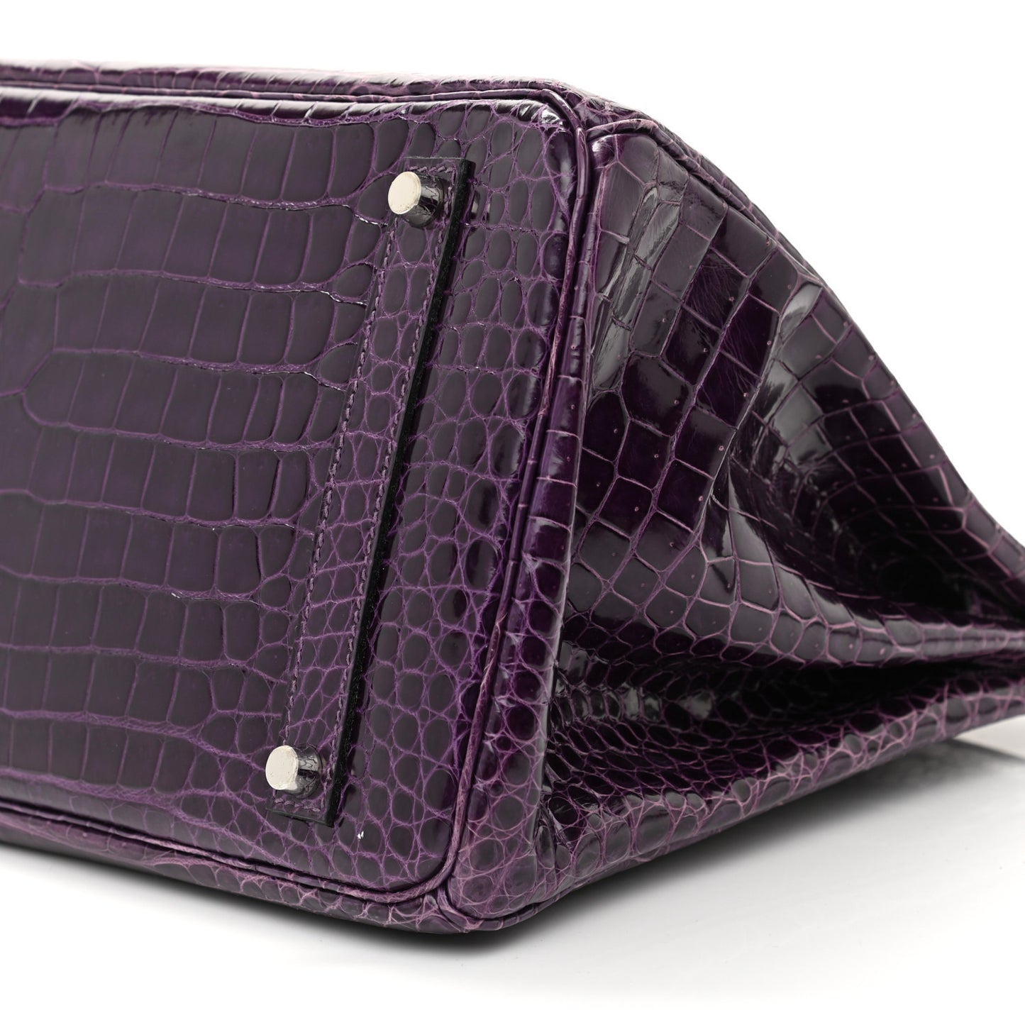 Shiny Porosus Crocodile Birkin 35 Amethyst
