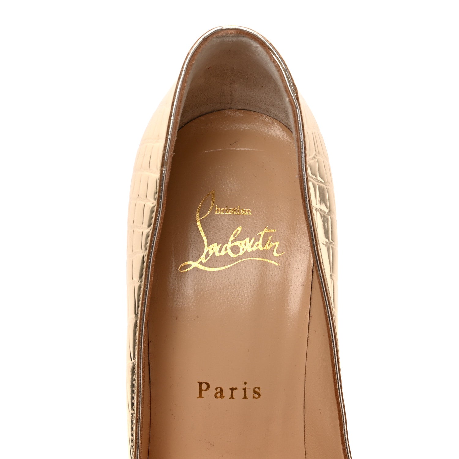 Christian Louboutin Metallo Cocco Pigalle Follies 100 Pumps 36 Platine 7 of 8